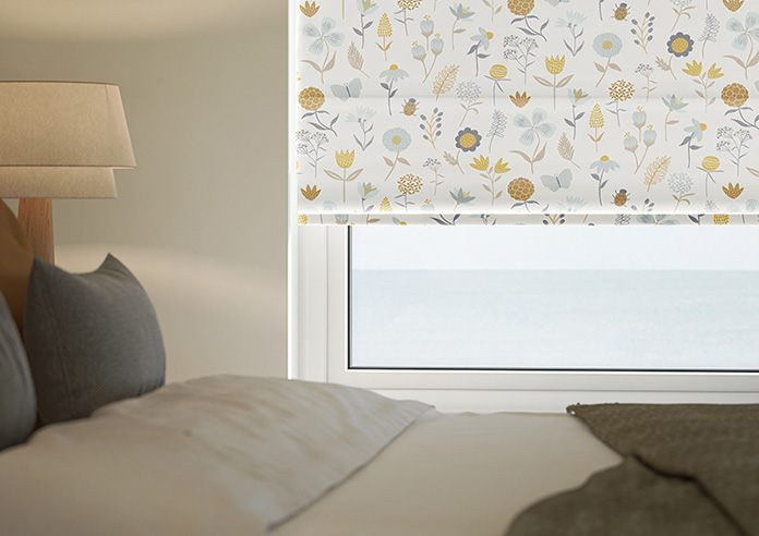 Floral Whimsy, Silver - Roman Blind - Image 5